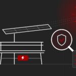 Γραφικό: ηλιακό παγκάκι με φωτοβολταϊκό, μπαταρία και λίστα ελέγχου